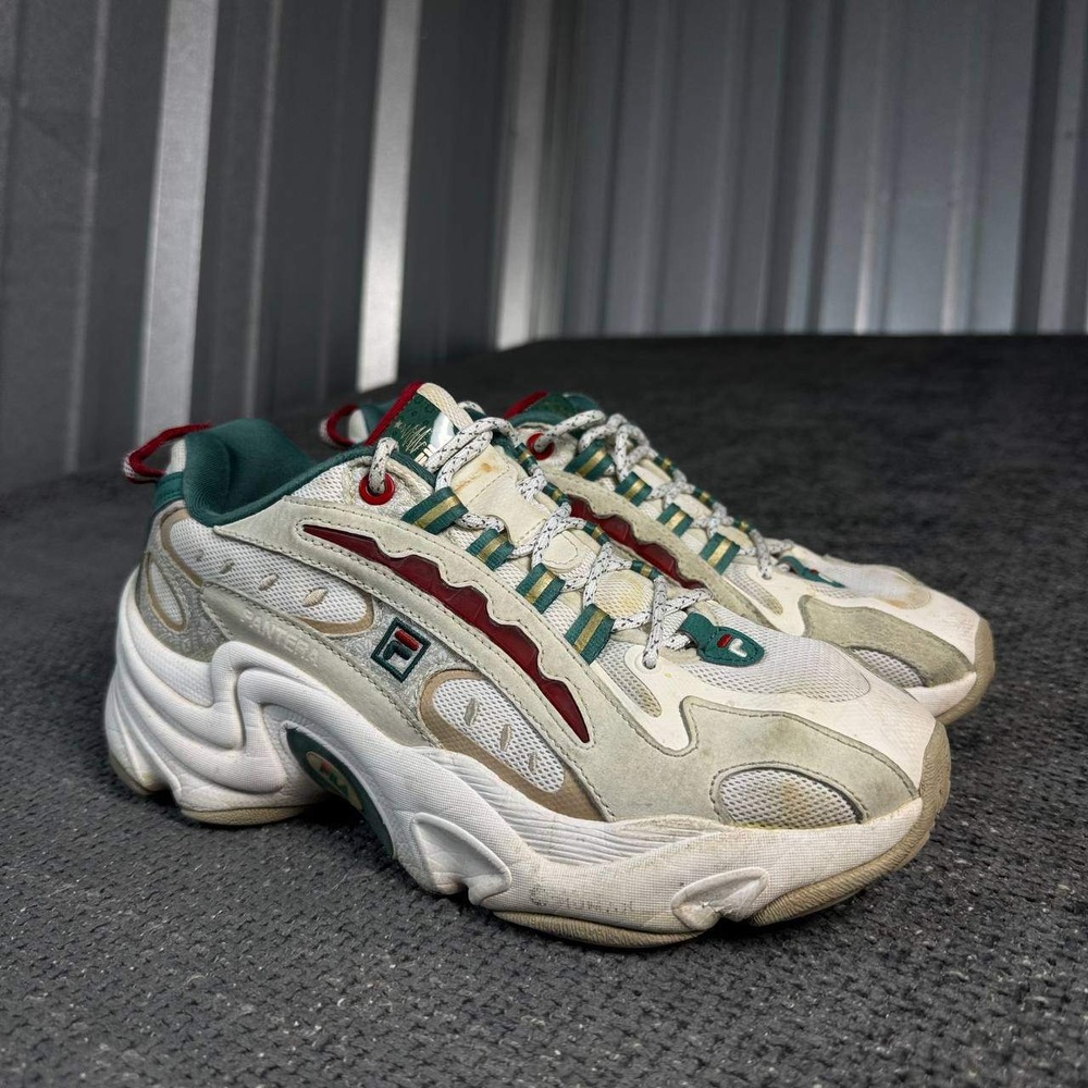 Fila Pantera Chunky Sneakers Women 7.5 Cream Green Red Y2K Dad Shoes